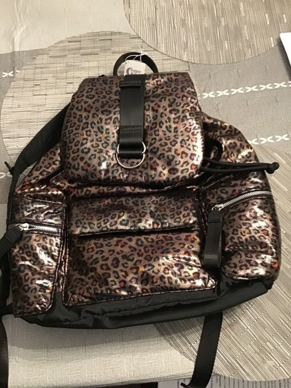 New without Tags Sugar and Jade Leopard Themed Bookbag/Backpack